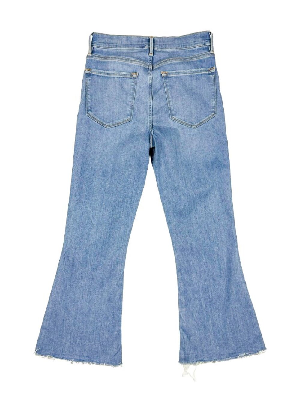 FRAME Le Crop Mini Boot Jeans Raw Hem Flare 28 Morning Blue LCFRA291 - Picture 4 of 14